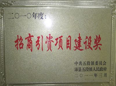 招商引资项目建设奖