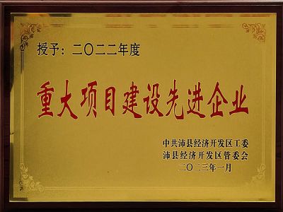 重大项目建设先进企业
